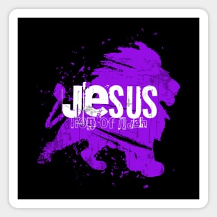 Jesus - Lion of Judah - Streetwear - Purple Magnet